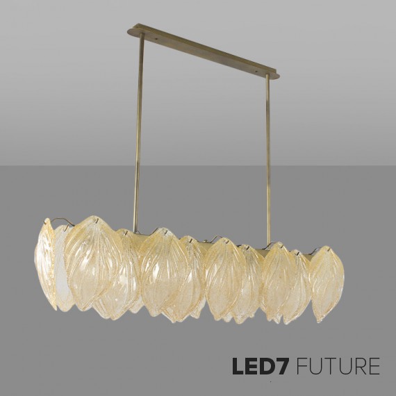 Loft Industry Modern - Glass Feathers Linear Chandelier 2